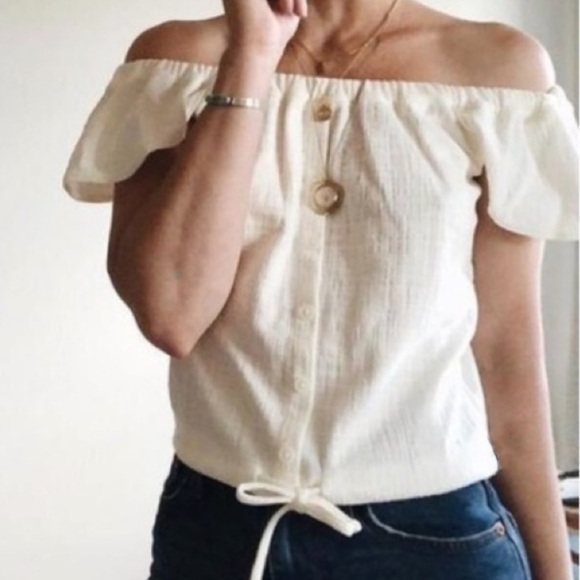 Madewell Texture & Thread Off the Shoulder Top - Picture 2 of 8